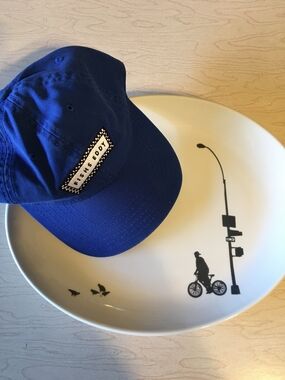 Fishes Eddy Blue & Embroidered Patch Baseball Cap And Plate